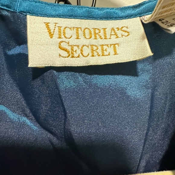 Victorias Secret Vintage Gold Label Blue Satin Top Size M - Picture 3 of 4